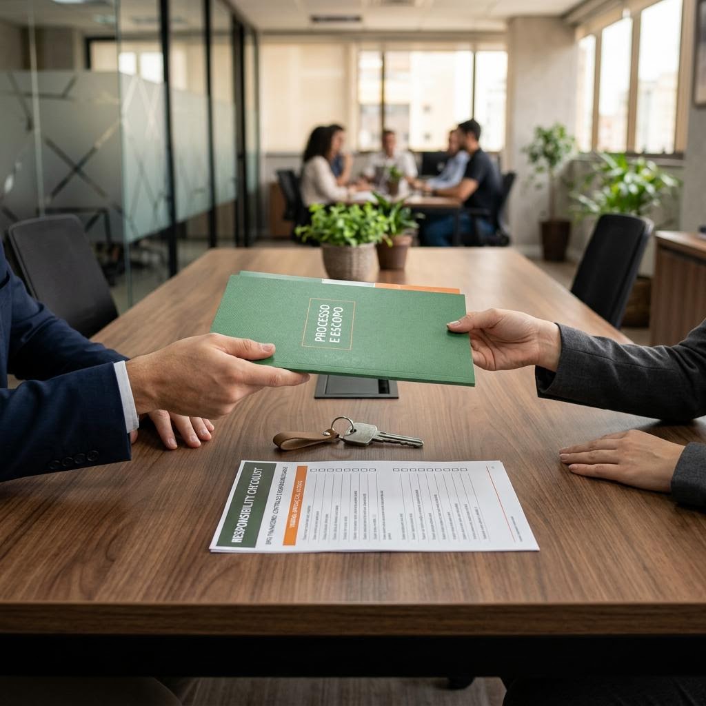Entrega de documentos financeiros com controles e responsabilidades
